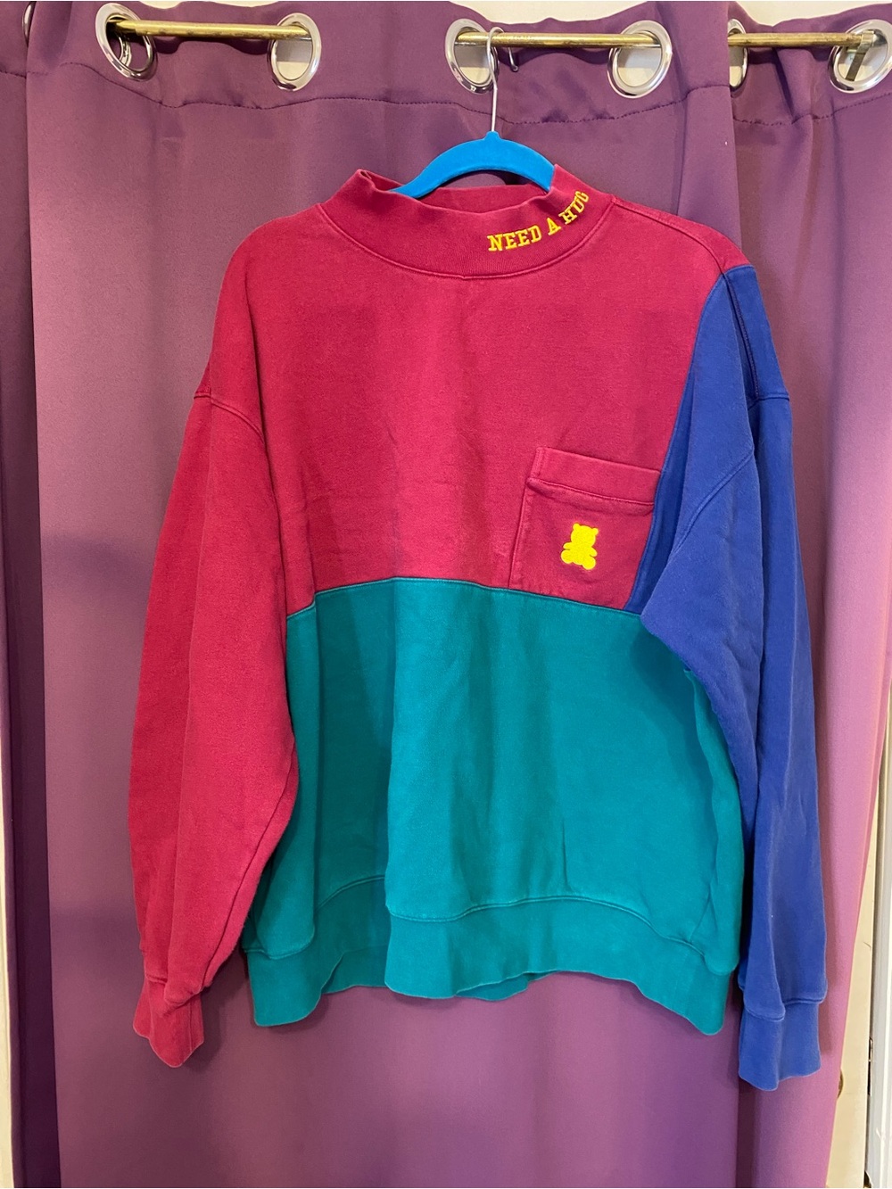 Teddy Fresh Colorblock Long Sleeve Mockneck XL